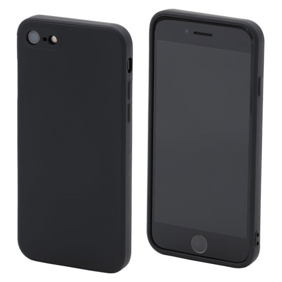 Θήκη σιλικόνης για iPhone 7, 8, SE 2020 & SE 2022, Μαύρο, Black, FixPremium