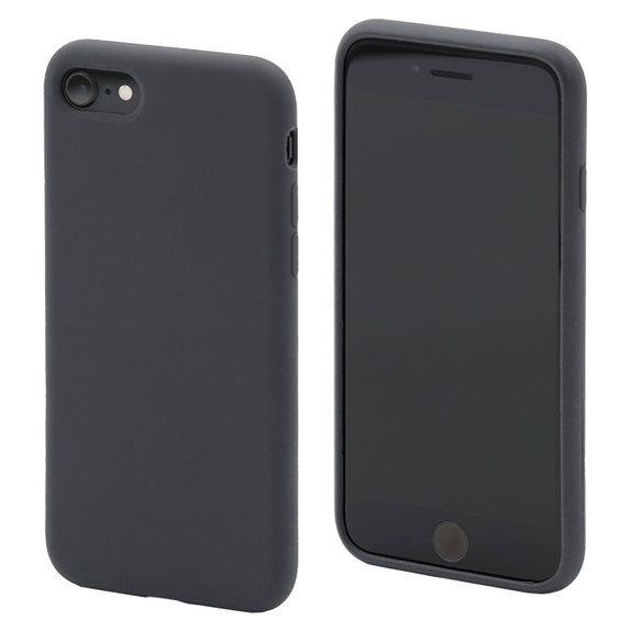Θήκη σιλικόνης για iPhone 7, 8, SE 2020 & SE 2022, Διαστημικό Γκρί, Space Grey, FixPremium
