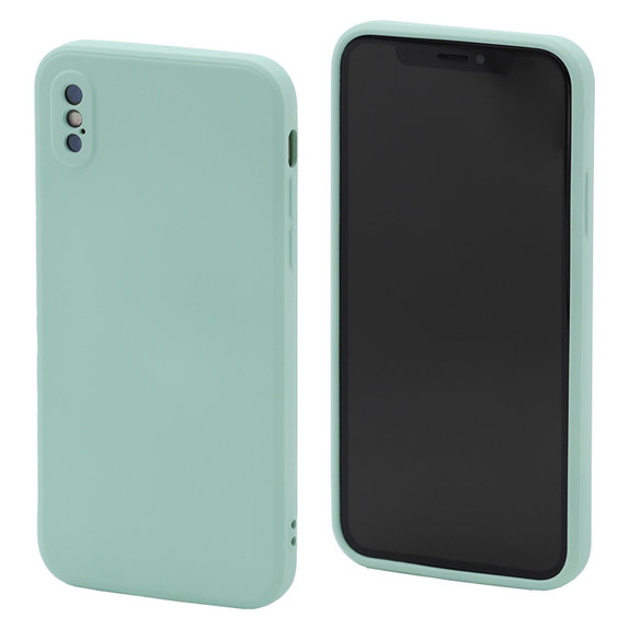 Θήκη σιλικόνης για iPhone X & XS, Ανοιχτό Κυανό, Light Cyan, FixPremium