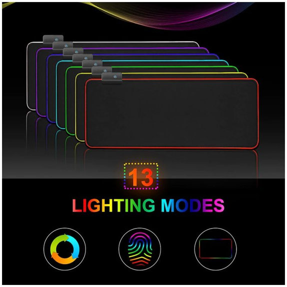 Pad Ποντικιού & Πληκτρολογίου με RGB 90x40cm | Μαύρο | Black | FixPremium