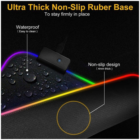 Pad Ποντικιού & Πληκτρολογίου με RGB 90x40cm | Μαύρο | Black | FixPremium