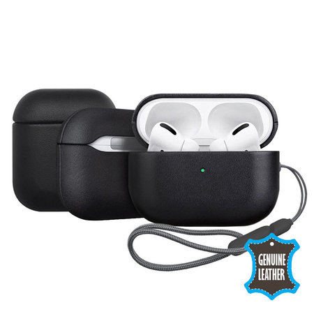 Δερμάτινη Θήκη για AirPods Pro, Μαύρο, Black, FixPremium