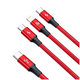 Καλώδιο USB-C 3 σε 1 (2x USB-C, Lightning) (1.5m) | Κόκκινο | Red | Baseus