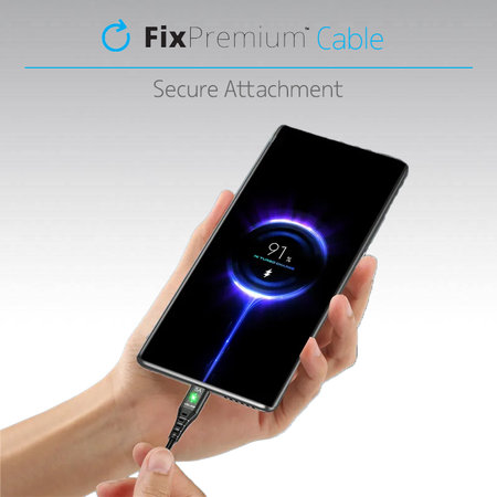 Καλώδιο USB-C / USB με LED Ένδειξη (1m) | Μαύρο | Black | FixPremium