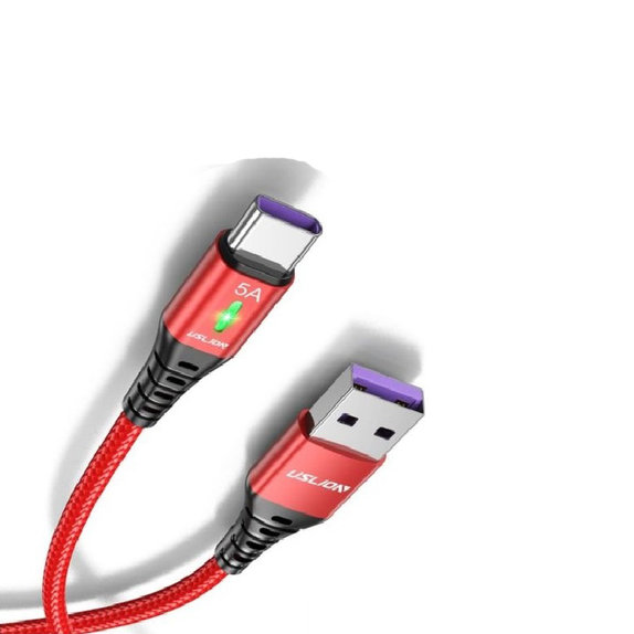 Καλώδιο USB-C / USB με LED Ένδειξη (1m) | Κόκκινο | Red | FixPremium