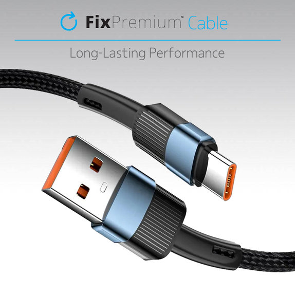 Καλώδιο USB-C / USB με Ταχεία Φόρτιση (1m) | Μαύρο | Black | FixPremium