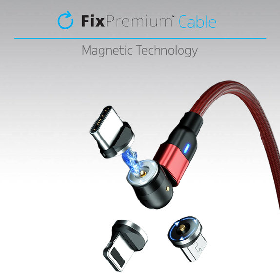 Μαγνητικό Καλώδιο USB-C / USB-C (1m) | Κόκκινο | Red | FixPremium