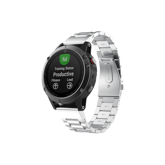Λουράκι Ανοξείδωτου Ατσαλιού για Garmin (QuickFit 22mm) | Ασημί | Silver | FixPremium