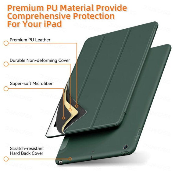 Θήκη Σιλικόνης Flip για iPad 10.2 (7η, 8η, 9η Γενιά), Πράσινο | Green | FixPremium