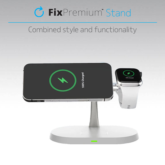 Βάση MagSafe 3σε1 για iPhone, Apple Watch & AirPods, Λευκό | White | FixPremium