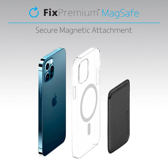Θήκη MagSafe Carbon Wallet, Μαύρο, Black, FixPremium