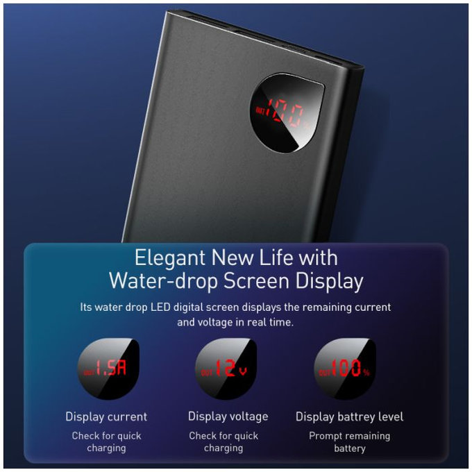 PowerBank 20 000 mAh | μαύρο | black | Baseus