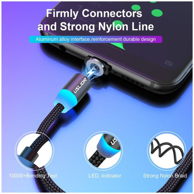 Μαγνητικό Καλώδιο Lightning / USB (1m) | Μαύρο | Black | USLION