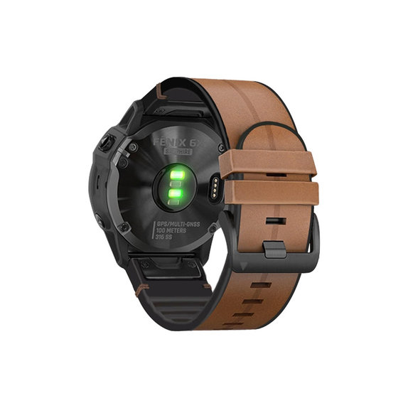 Δερμάτινο Λουράκι για Garmin (QuickFit 26mm) | light brown | FixPremium