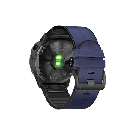 Δερμάτινο Λουράκι για Garmin (QuickFit 22mm) | Μπλε | Blue | FixPremium