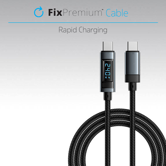Καλώδιο USB-C / USB-C με Λειτουργία Power Delivery (1m) | Μαύρο | Black | FixPremium