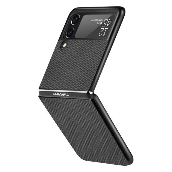 Θήκη Carbon για Samsung Z Flip 3, Μαύρο, Black, FixPremium