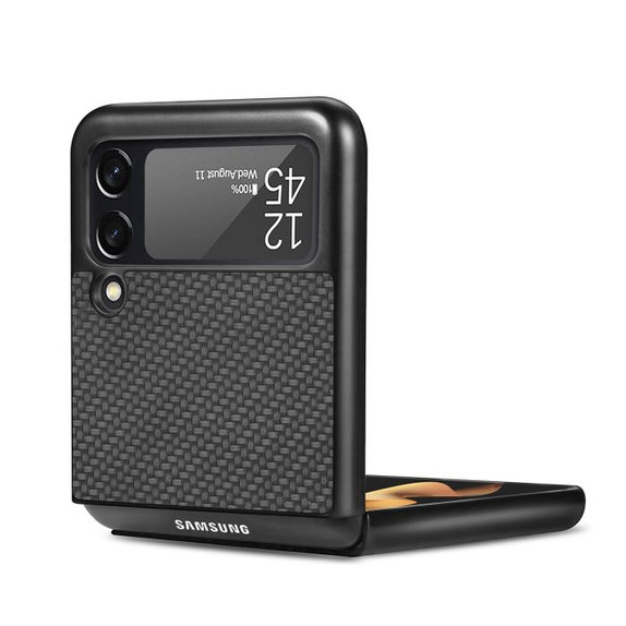 Θήκη Carbon για Samsung Z Flip 4, Μαύρο, Black, FixPremium
