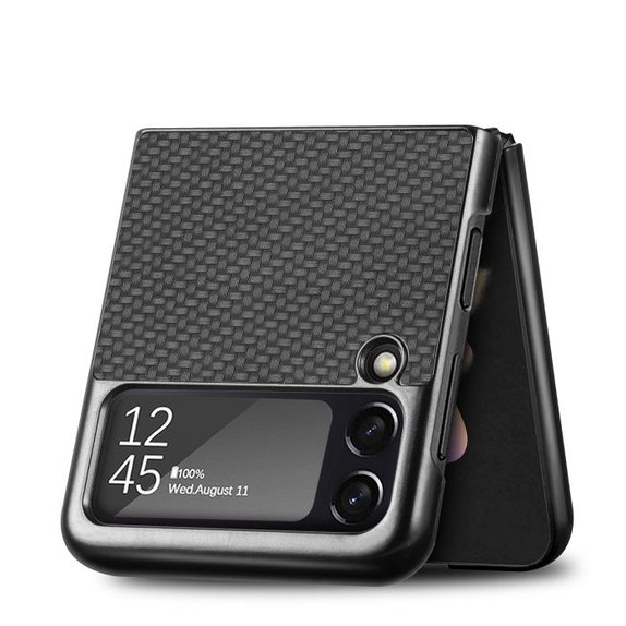 Θήκη Carbon για Samsung Z Flip 4, Μαύρο, Black, FixPremium