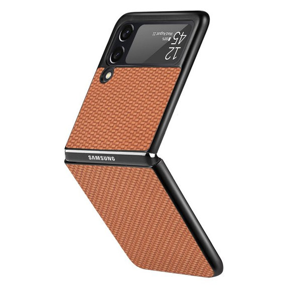 Θήκη Carbon για Samsung Z Flip 3, Καφέ, Brown, FixPremium