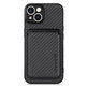 Θήκη Carbon s MagSafe Wallet για iPhone 13 mini, Μαύρο, Black, FixPremium