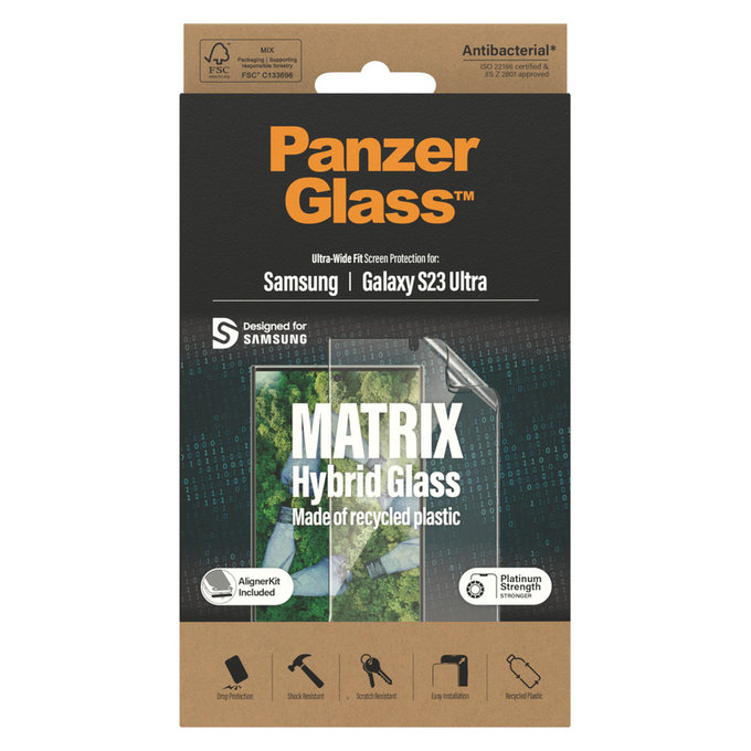 Υβριδικό γυαλί Matrix UWF AB FP wA για Samsung Galaxy S23 Ultra, Διάφανο, PanzerGlass