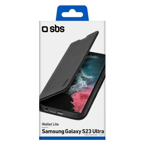 Θήκη Βιβλίο Πορτοφόλι Lite για Samsung S23 Ultra, Μαύρο, Black, SBS
