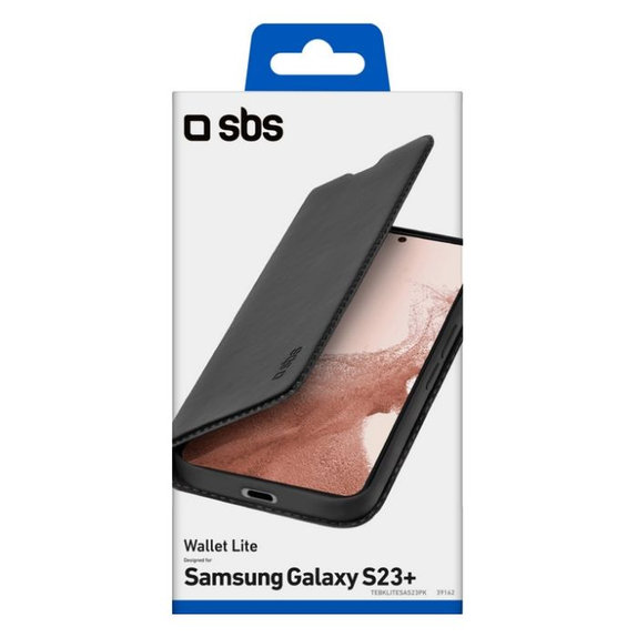 Θήκη Βιβλίο Πορτοφόλι Lite για Samsung S23+, Μαύρο, Black, SBS