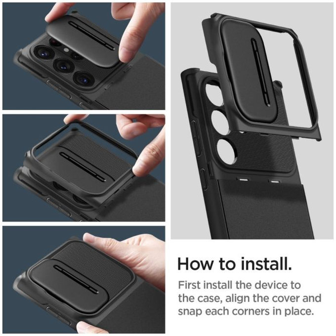 Θήκη Optik Armor για Samsung S23 | Μαύρο | Black | Spigen