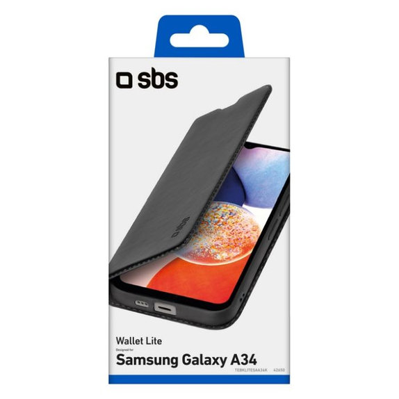 Θήκη Βιβλίο Πορτοφόλι Lite για Samsung A34 5G, Μαύρο, Black, SBS