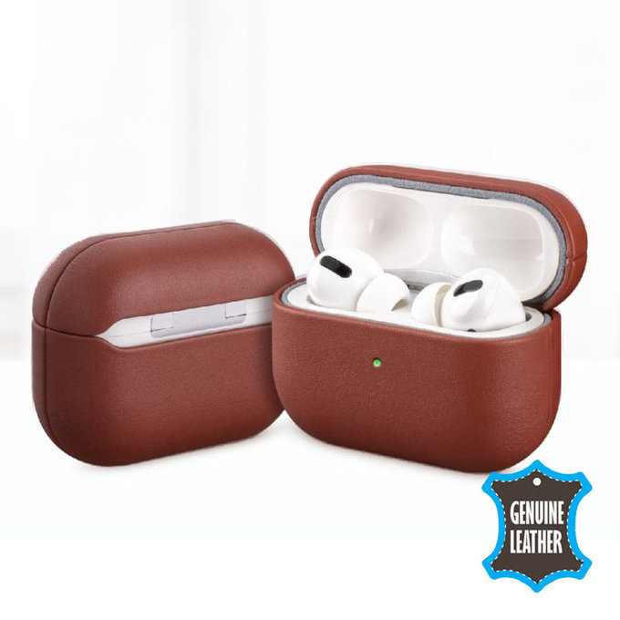 Δερμάτινη Θήκη για AirPods Pro, Καστανός, Brown, FixPremium