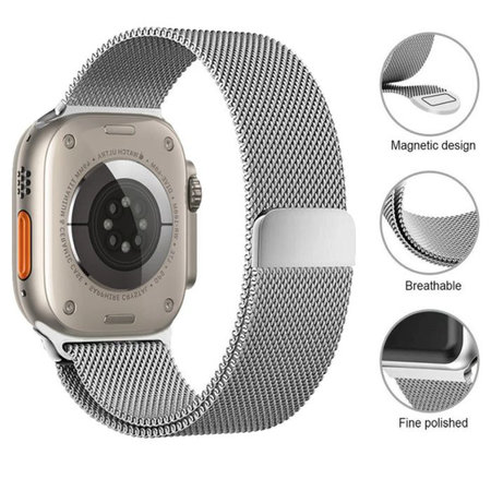 Λουράκι Milanese Loop για Apple Watch | 42mm | 44mm | 45mm | 49mm | Ασημί | Silver | FixPremium