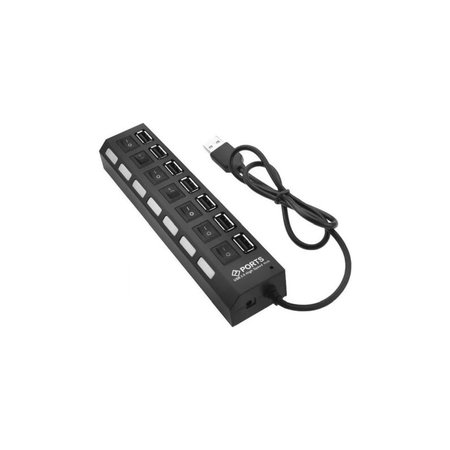 USB Hub με Διακόπτη Ισχύος για 7 Θύρες USB | Μαύρο | Black | FixPremium