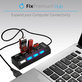 USB Hub με Διακόπτη Ισχύος για 4 Θύρες USB | Μαύρο | Black | FixPremium