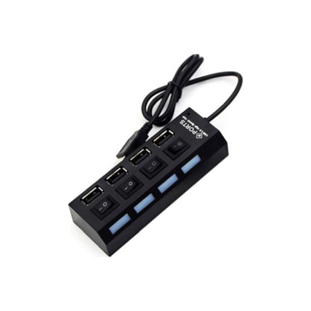 USB Hub με Διακόπτη Ισχύος για 4 Θύρες USB | Μαύρο | Black | FixPremium