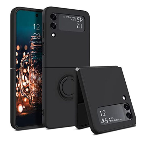 Θήκη δαχτυλιδιού για Samsung Z Flip 4, Μαύρο, Black, FixPremium