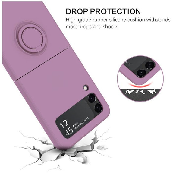 Θήκη δαχτυλιδιού για Samsung Z Flip 4, Μωβ, Purple, FixPremium