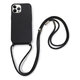 Θήκη Silicon με Σχοινί για iPhone 12 & 12 Pro | Μαύρο | Black | FixPremium