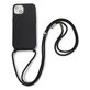 Θήκη σιλικόνης με Σχοινί για iPhone 13 & 14, Μαύρο, Black, FixPremium