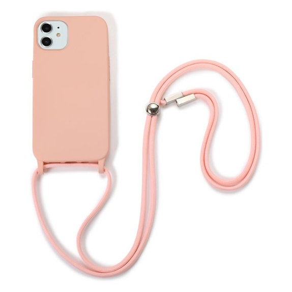 Θήκη σιλικόνης με Σχοινί για iPhone 11, Ροζ, Pink, FixPremium
