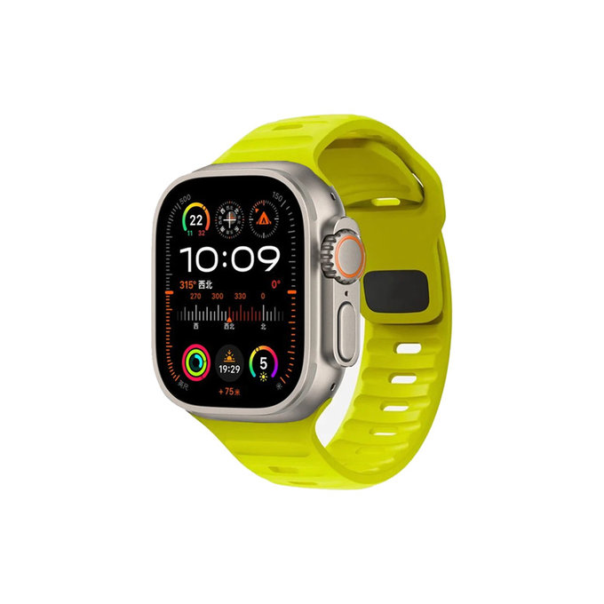 Σιλικόνης Αθλητικό Λουράκι για Apple Watch | 42mm | 44mm | 45mm | 49mm | Tartrazine | FixPremium