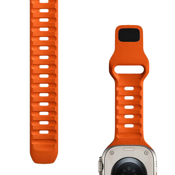 Σιλικόνης Αθλητικό Λουράκι για Apple Watch | 42mm | 44mm | 45mm | 49mm | Πορτοκάλι | Orange | FixPremium