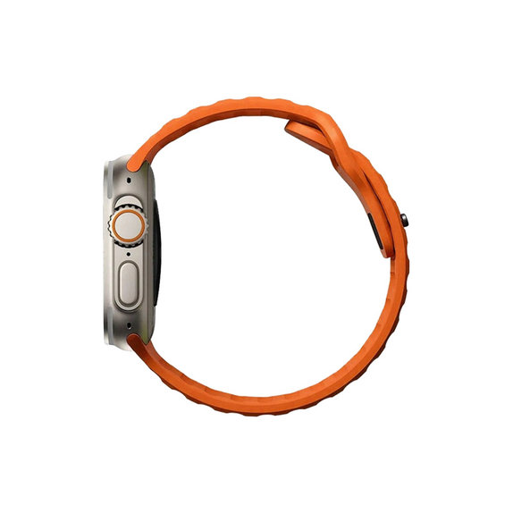 Σιλικόνης Αθλητικό Λουράκι για Apple Watch | 42mm | 44mm | 45mm | 49mm | Πορτοκάλι | Orange | FixPremium