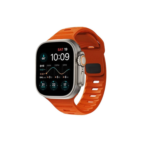 Σιλικόνης Αθλητικό Λουράκι για Apple Watch | 42mm | 44mm | 45mm | 49mm | Πορτοκάλι | Orange | FixPremium