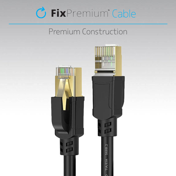 Καλώδιο Ethernet - RJ45 / RJ45 (1m) | Μαύρο | Black | FixPremium