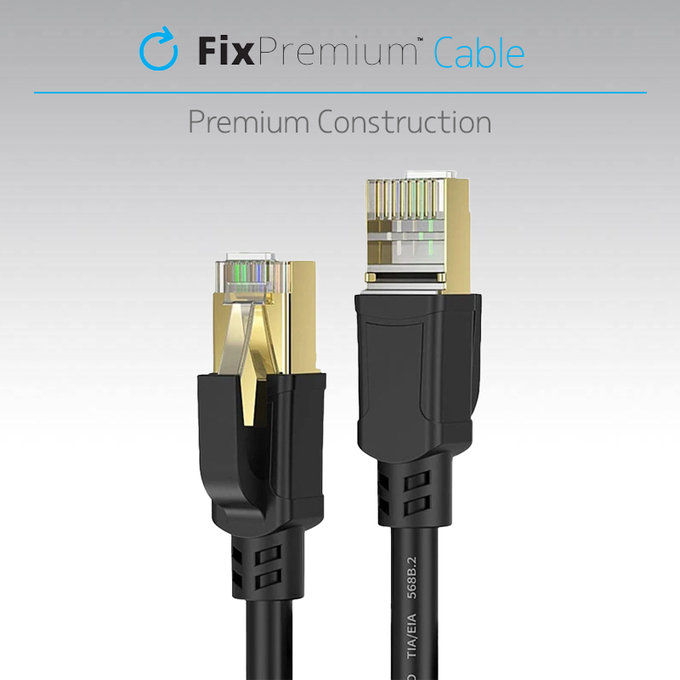 Καλώδιο Ethernet - RJ45 / RJ45 (2m) | Μαύρο | Black | FixPremium