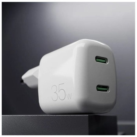 Αντάπτορας Φόρτισης MiniPro 2x USB-C GaN 35W | Λευκό | White | PURO
