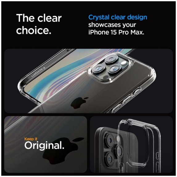 Θήκη Ultra Hybrid για iPhone 15 Pro Max, Crystal Clear, Spigen
