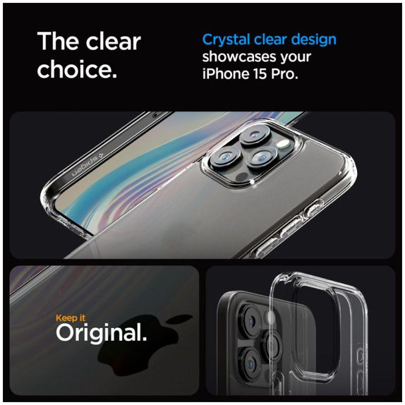 Θήκη Ultra Hybrid για iPhone 15 Pro, Ματ Transparent, Frost Clear, Spigen