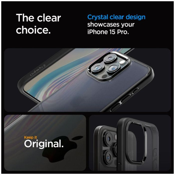 Θήκη Ultra Hybrid για iPhone 15 Pro, Frost Black, Spigen